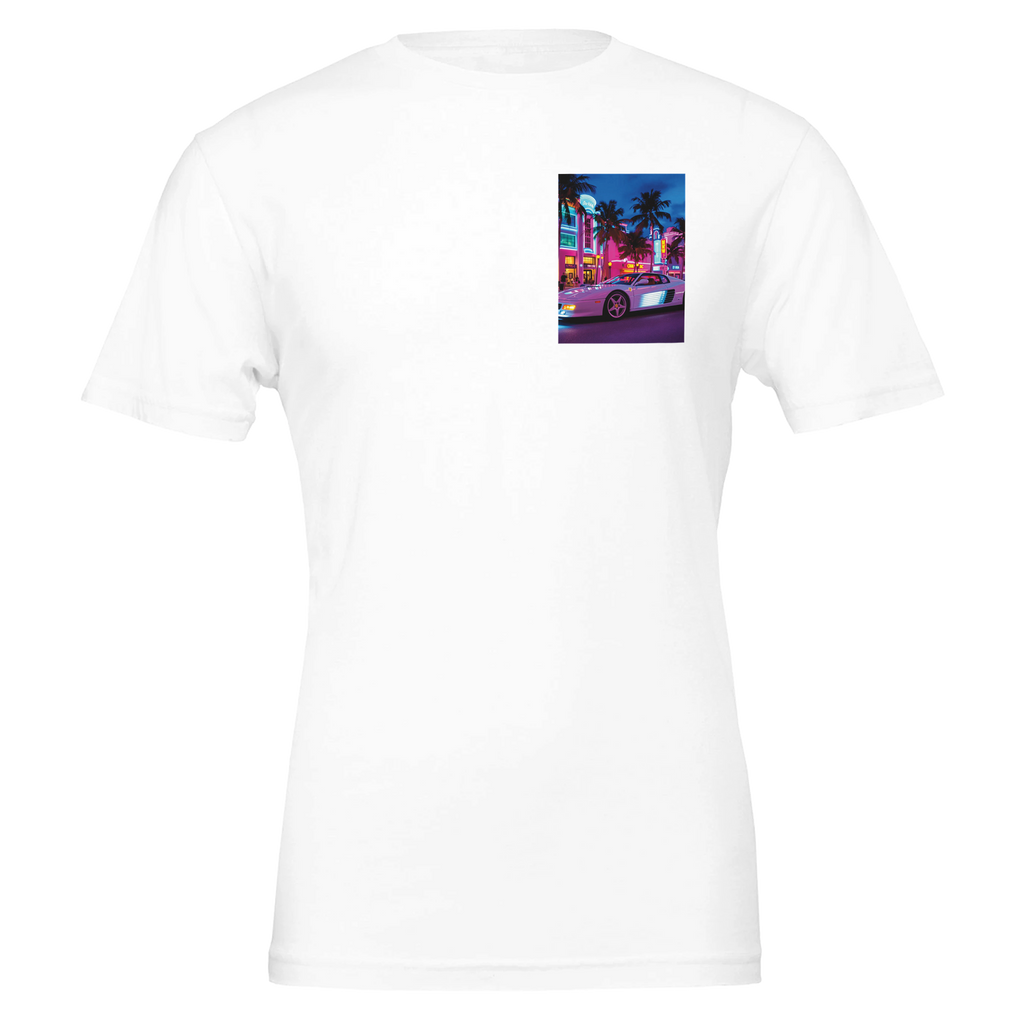 Ferrari Testarossa Miami T-Shirt — detail view | Wild Thread Co
