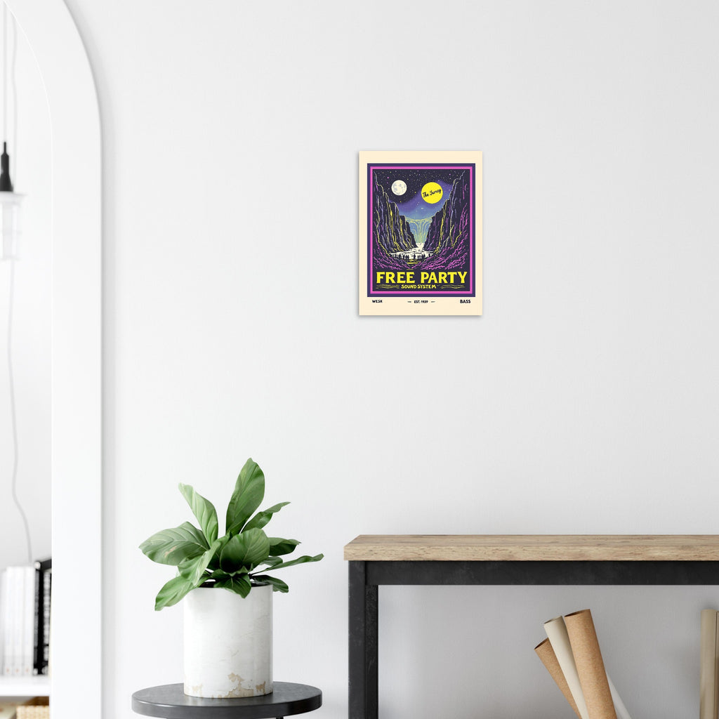Free Party Vintage Travel Poster Art Print — detail view | Wild Thread Co