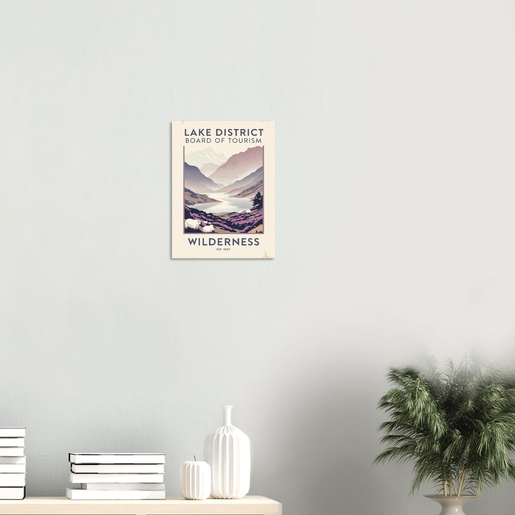 Lake District Vintage Travel Poster Art Print — detail view | Wild Thread Co
