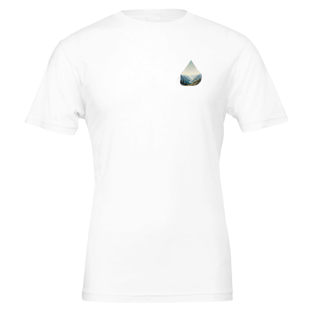 Tent Doorway Mountain Morning T-Shirt — detail view | Wild Thread Co
