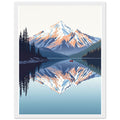 Lake Reflection Still Morning Canoe Framed Art Print — detail view | Wild Thread Co