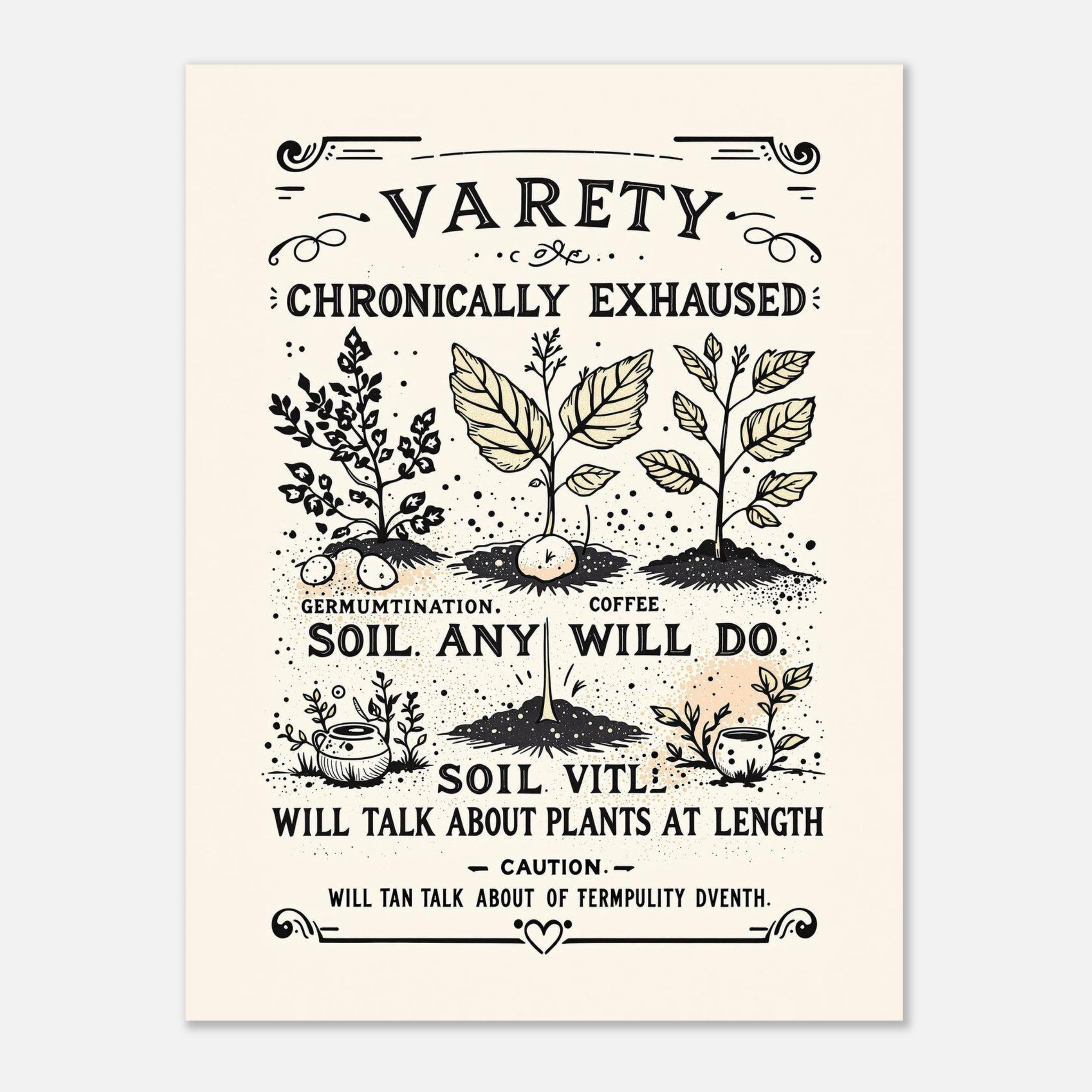 Chronically Exhausted Gardener Gift Art Print Poster Wall Art UK — Art Print | Wild Thread Co