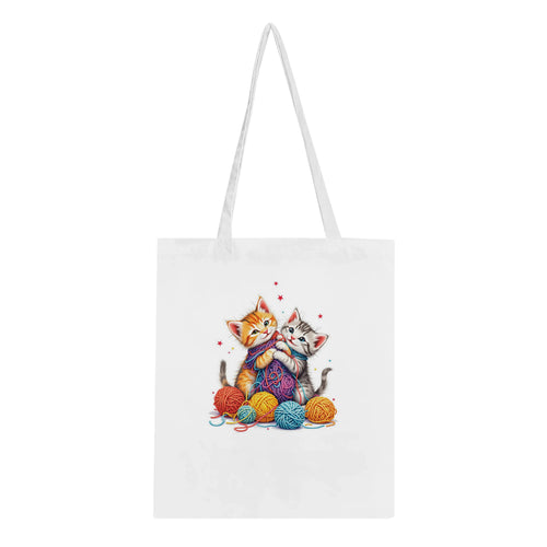 Cats Playing Yarn Tote Bag Cotton Shopper UK — Tote Bag | Wild Thread Co