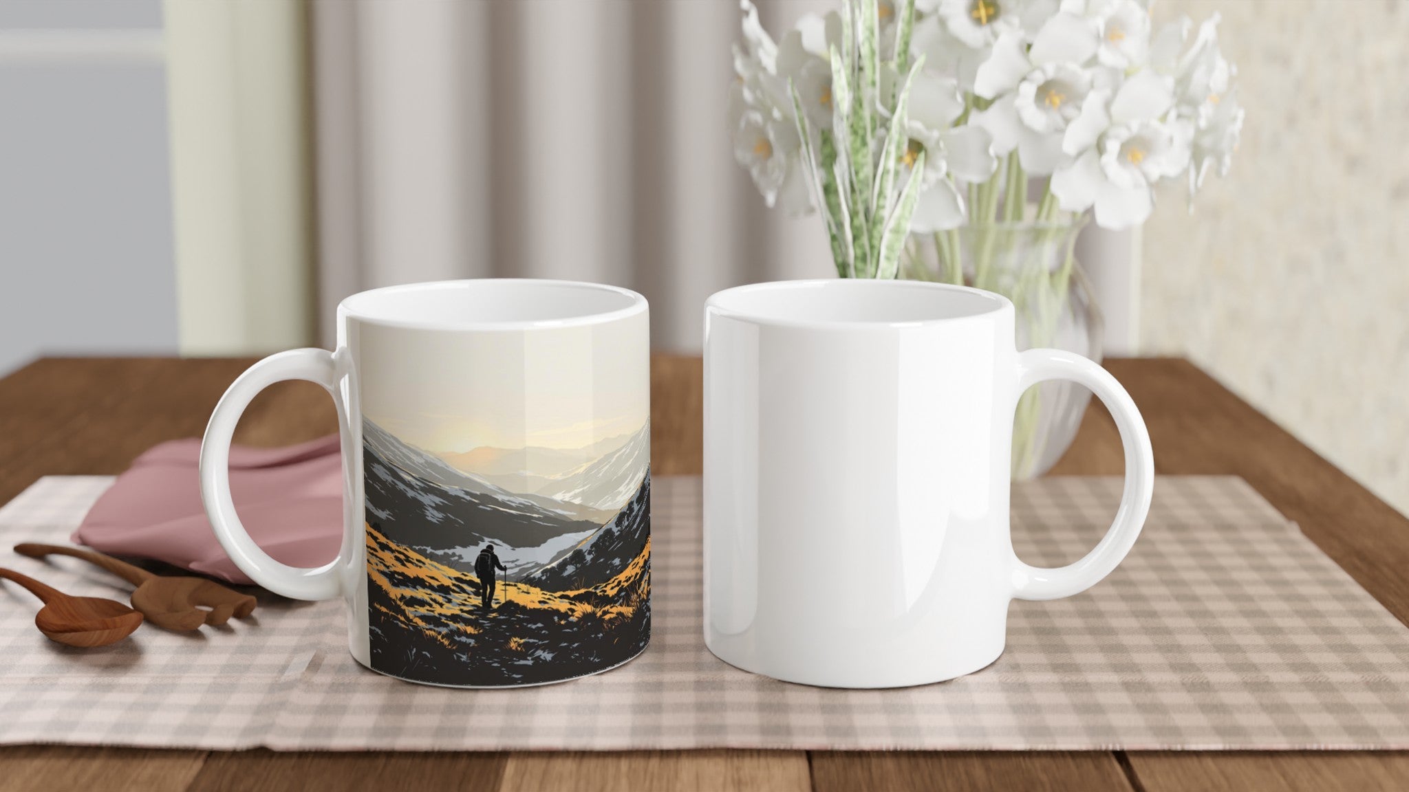 Welsh Hills Walker Mug — detail view | Wild Thread Co
