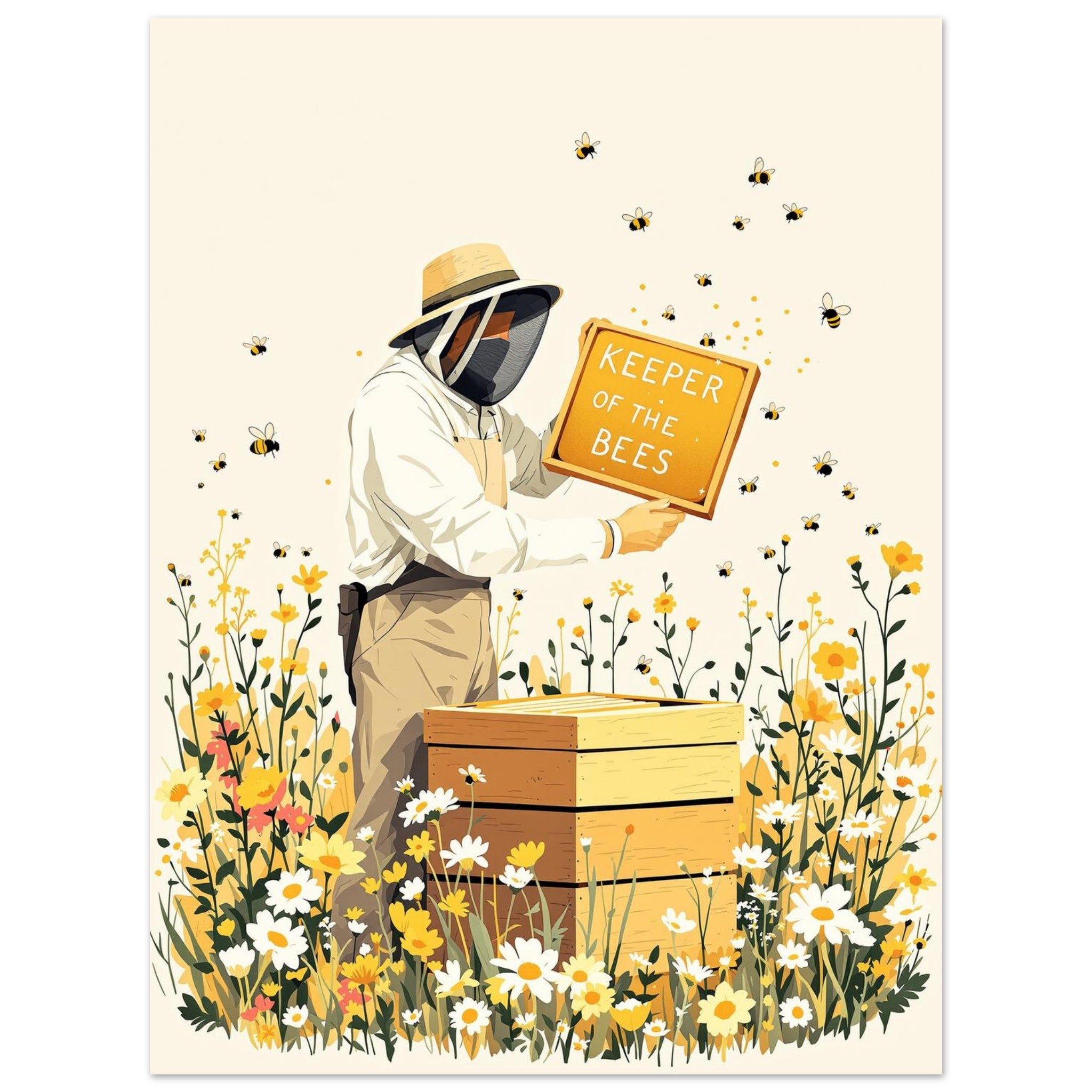 Beekeeper Gift Art Print Poster Wall Art UK — Art Print | Wild Thread Co