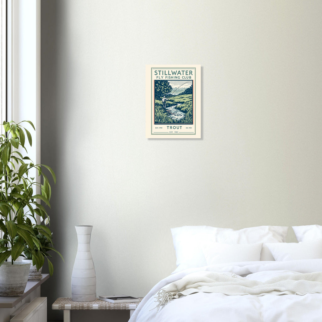 Stillwater Vintage Travel Poster Art Print — detail view | Wild Thread Co