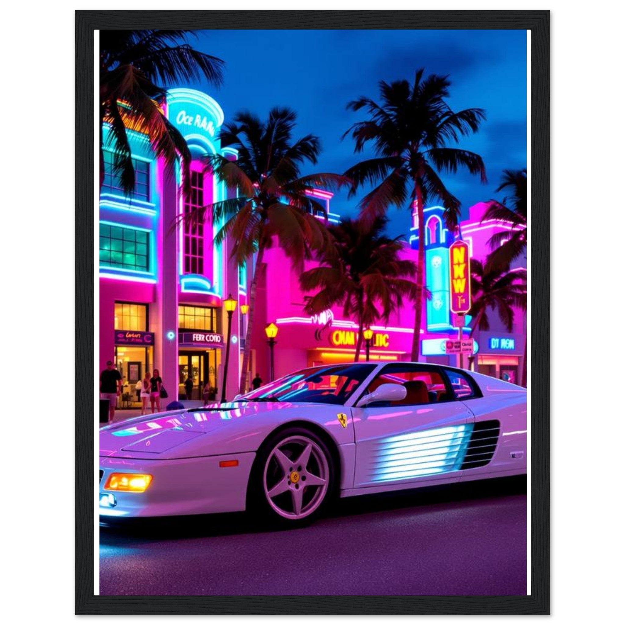 Ferrari Testarossa Miami — Framed Art Print | Wild Thread Co UK