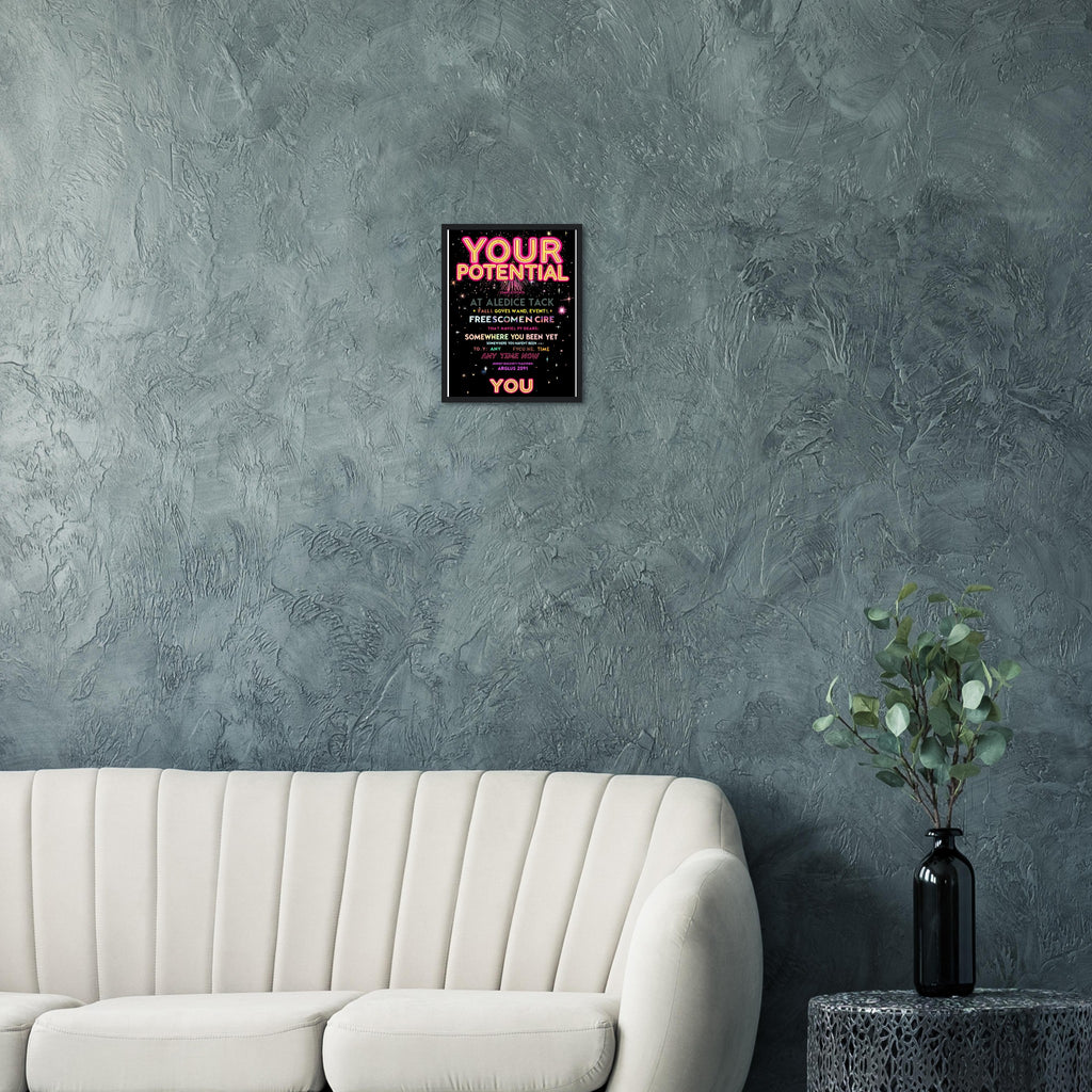 Rave Flyer Motivation Framed Print Wall Art Ready to Hang UK Framed Art Print — detail view | Wild Thread Co