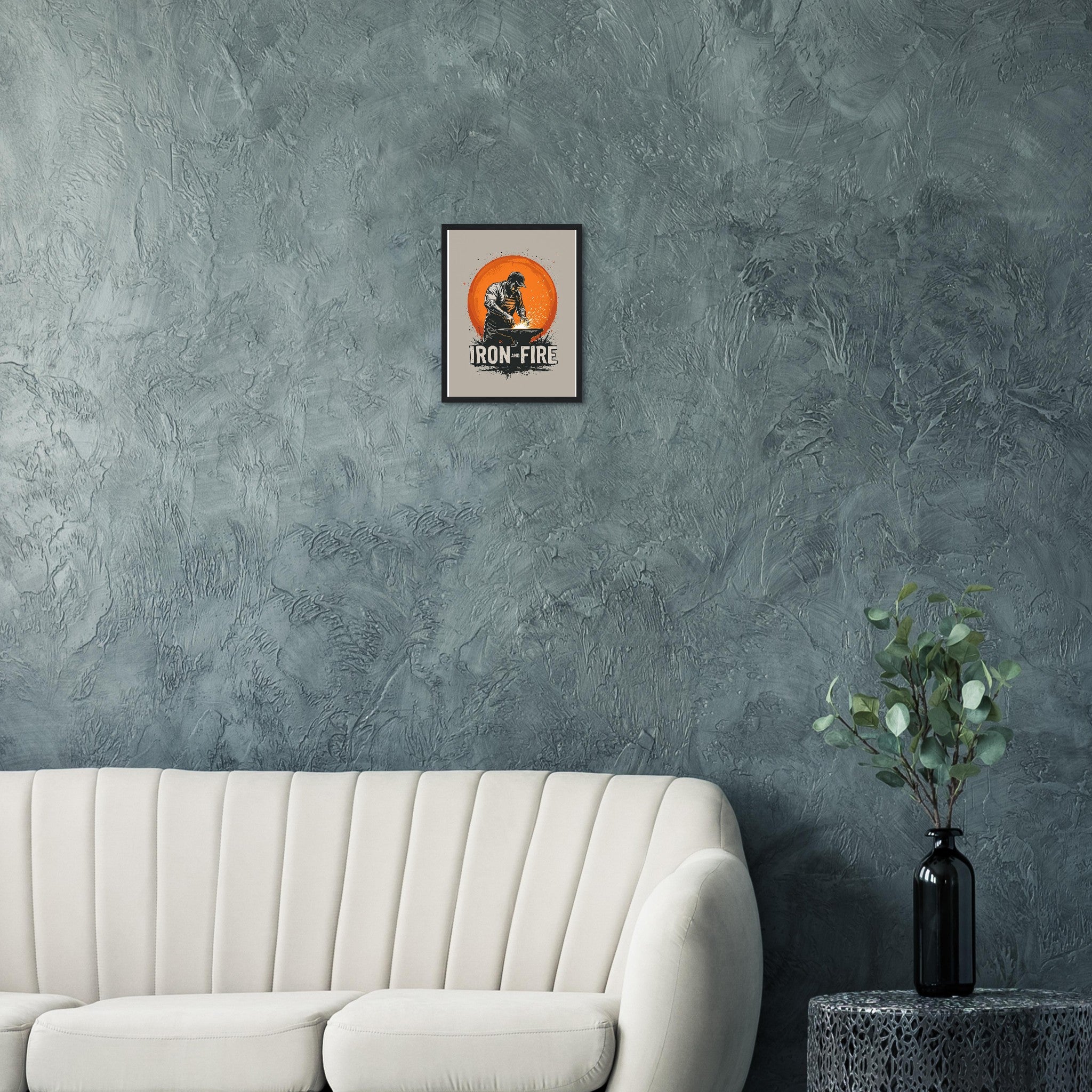 Blacksmith Forge Sparks Framed Art Print — detail view | Wild Thread Co