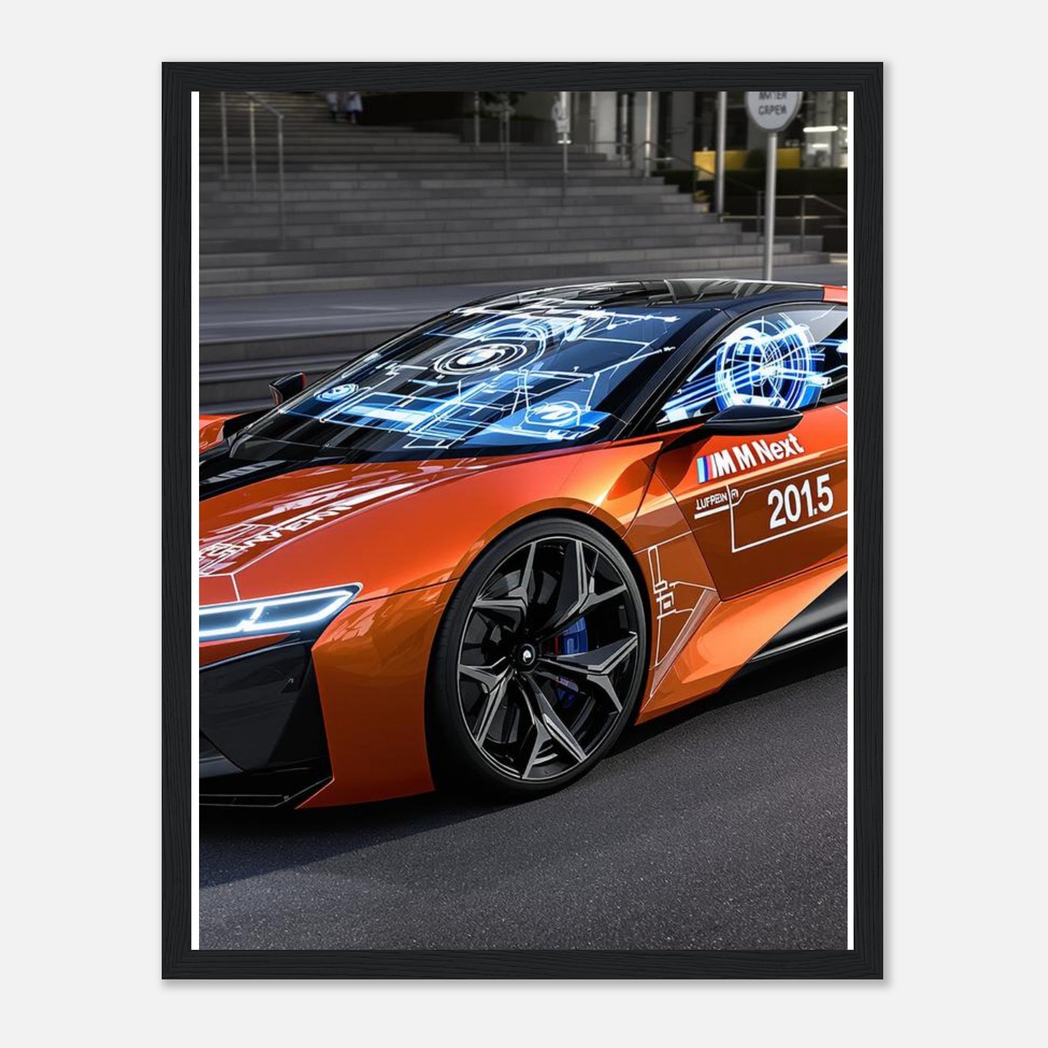 BMW M Vision Next Framed Art Print — detail view | Wild Thread Co