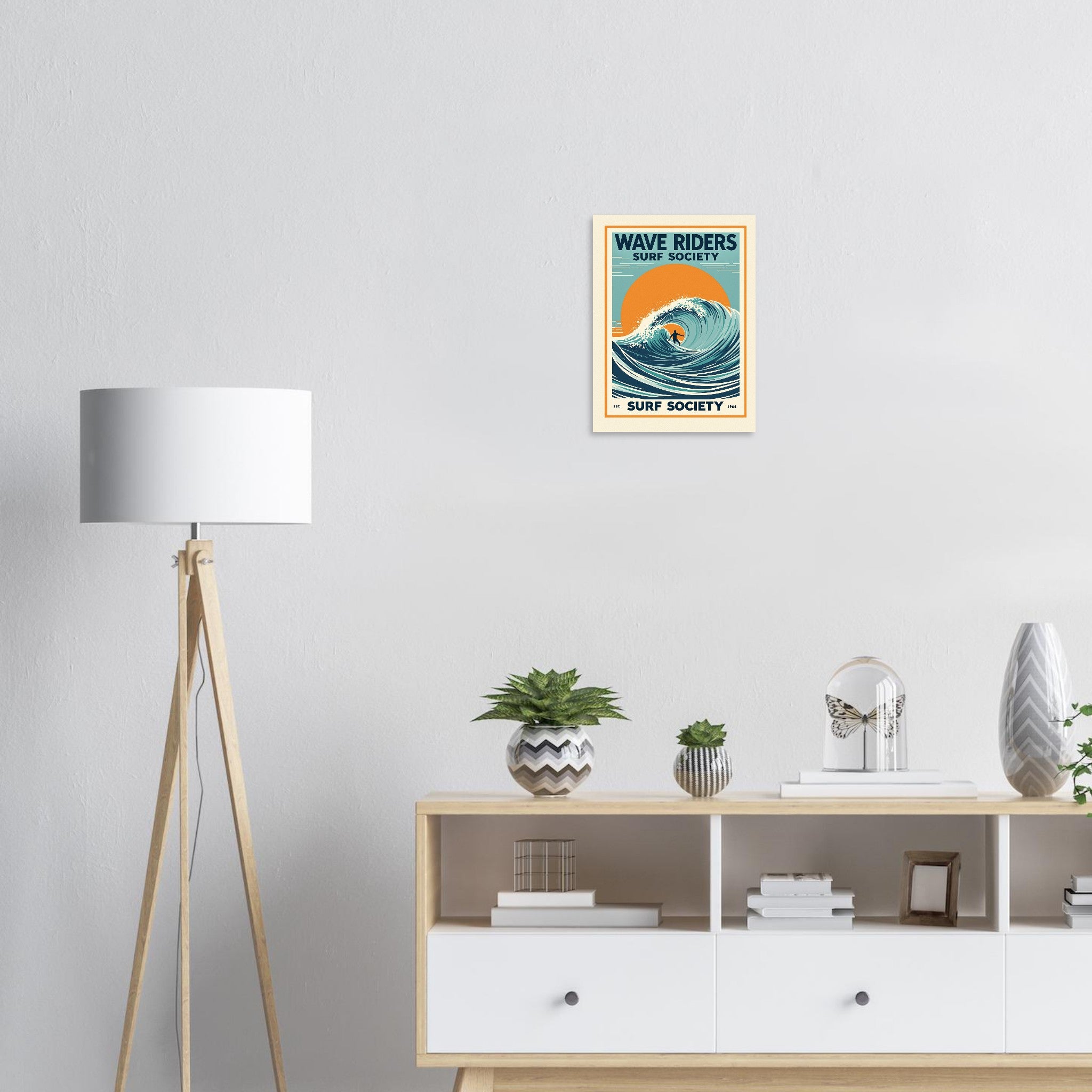 Wave Riders Vintage Travel Poster — Art Print | Wild Thread Co UK