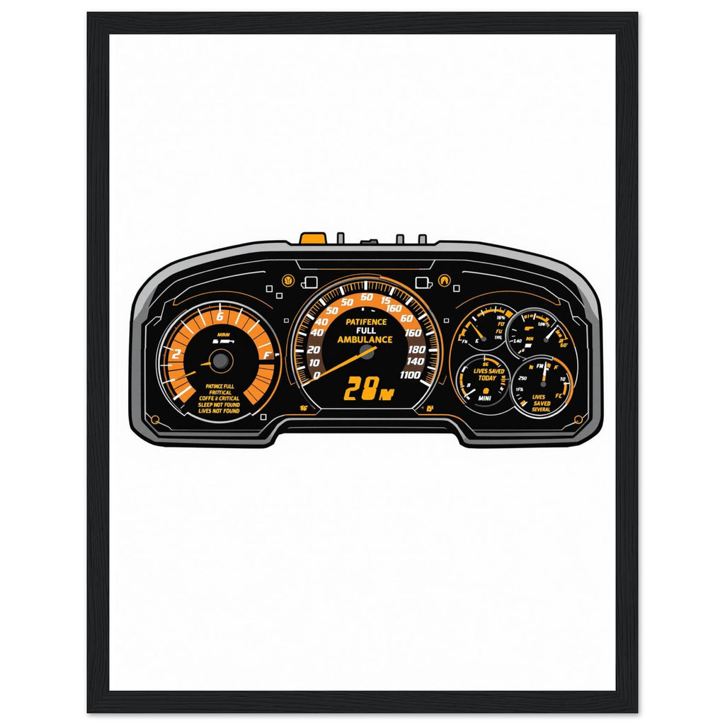 Paramedic Instrument Panel Spoof — Framed Art Print | Wild Thread Co UK