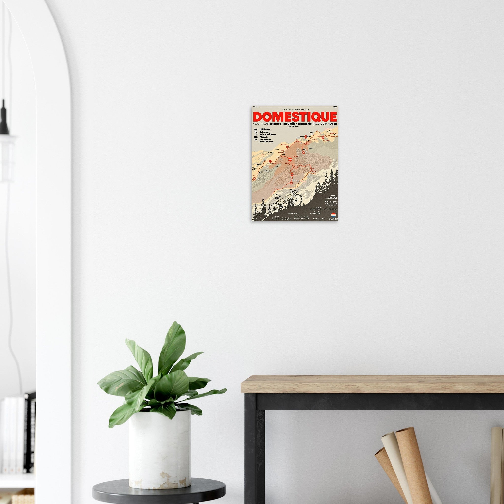 Retro Cycling Domestique 1970s Race Shirt Art Print Poster Wall Art UK UK Gift Art Print — detail view | Wild Thread Co