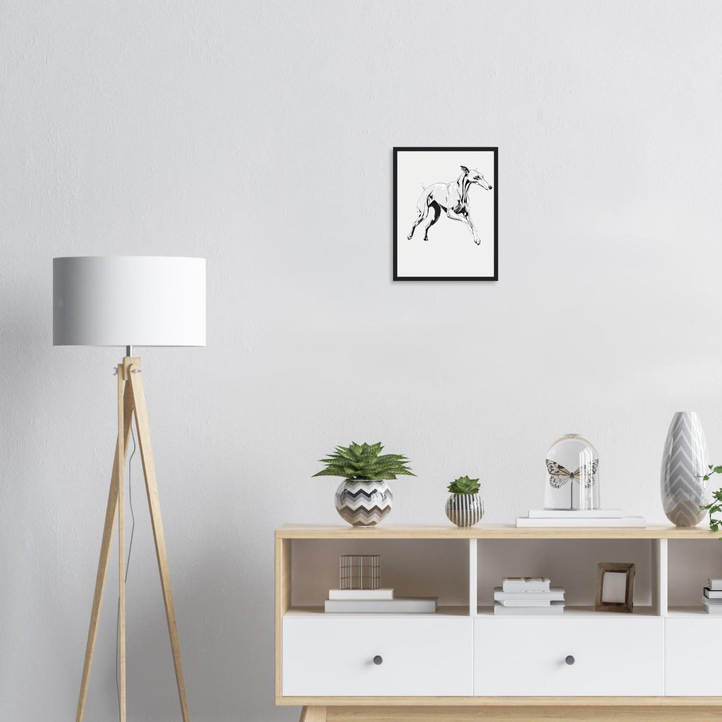 Whippet Grace Framed Art Print — detail view | Wild Thread Co