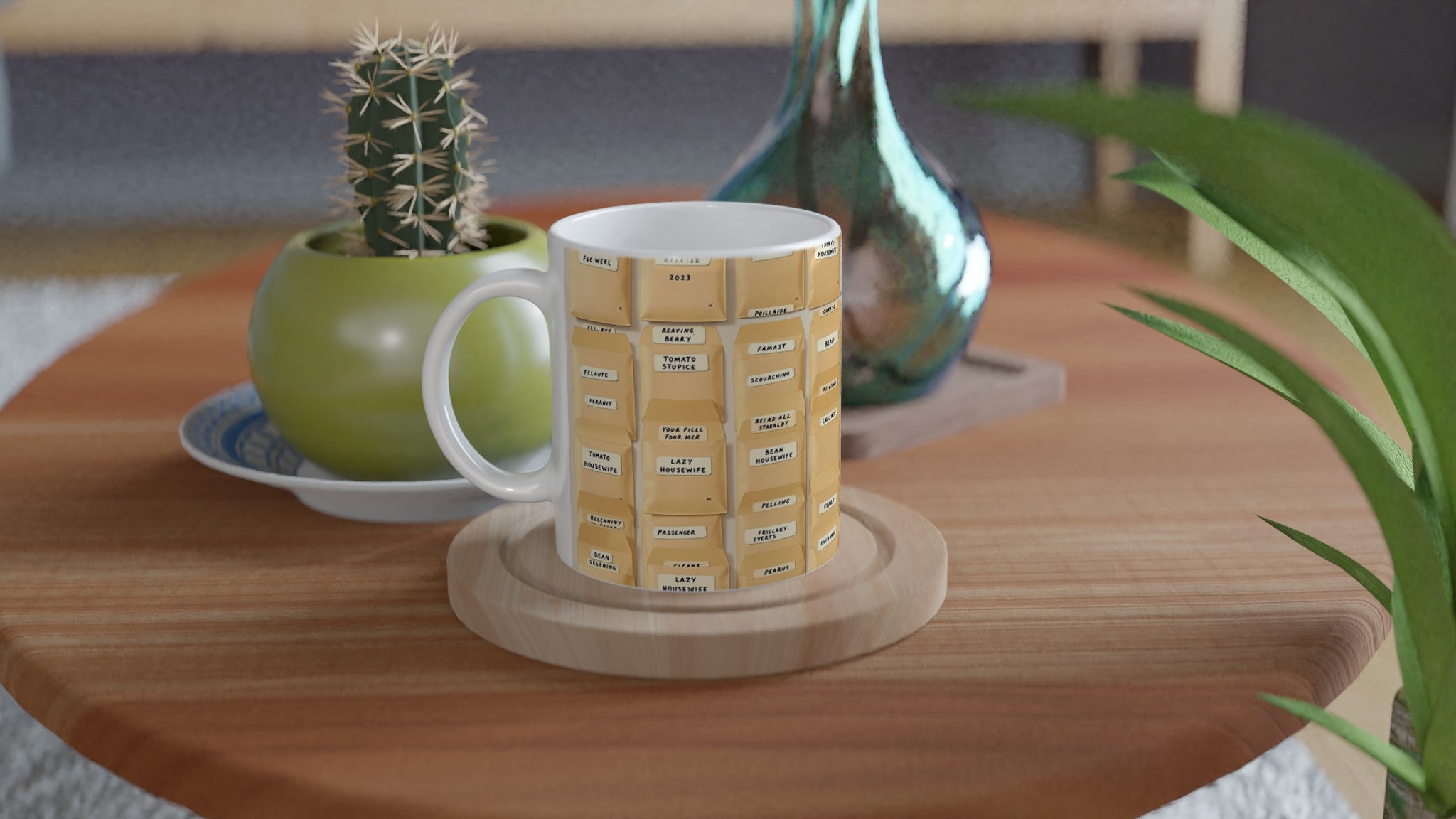 Seed Saving Library Envelopes Mug — detail view | Wild Thread Co