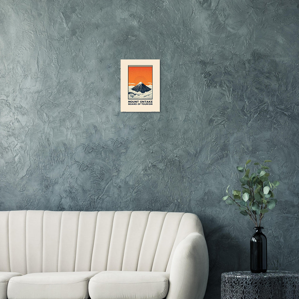 Mount Ontake Vintage Travel Poster Art Print — detail view | Wild Thread Co