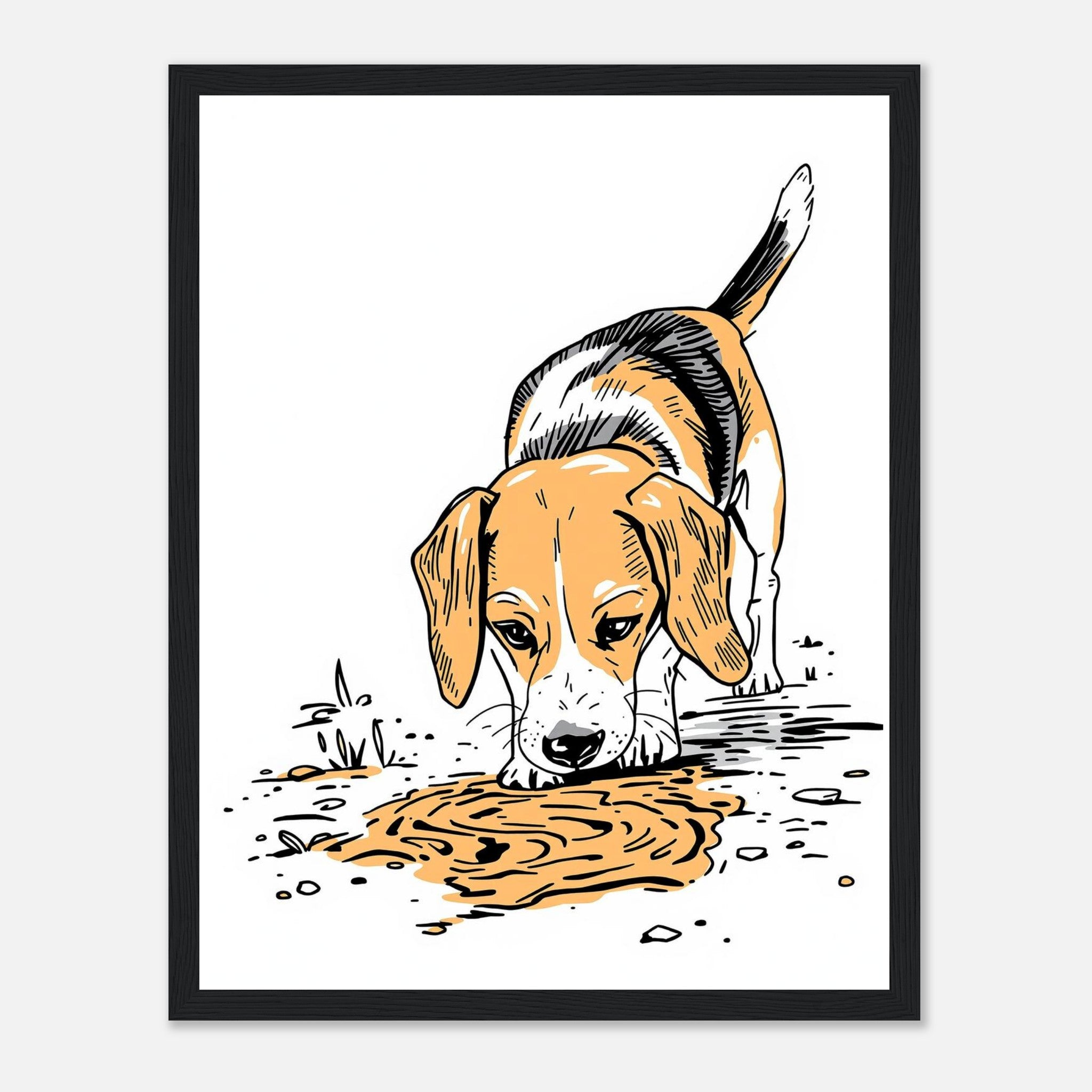 Beagle Nose Art Framed Print Wall Art Ready to Hang UK Framed Art Print — detail view | Wild Thread Co