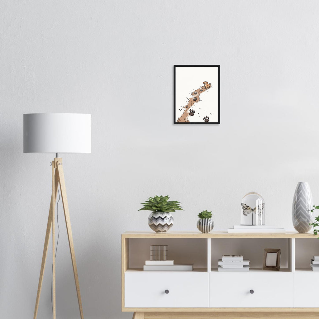 Puppy Paw Prints Framed Art Print — detail view | Wild Thread Co