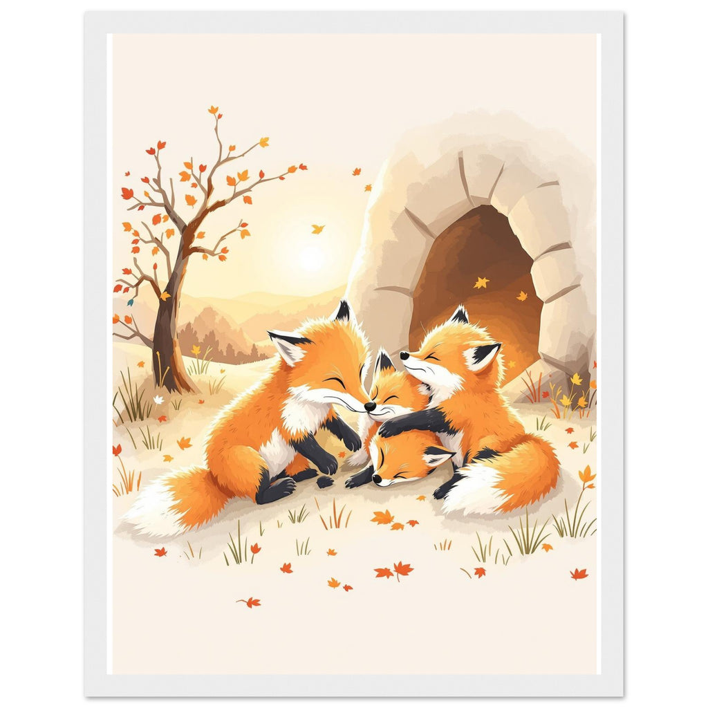 Fox Cubs Playing Framed Print Wall Art Ready to Hang UK — Framed Art Print | Wild Thread Co