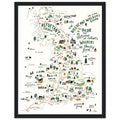 Gorpcore Dog Walking Countryside Framed Print Wall Art Ready to Hang Framed Art Print — detail view | Wild Thread Co