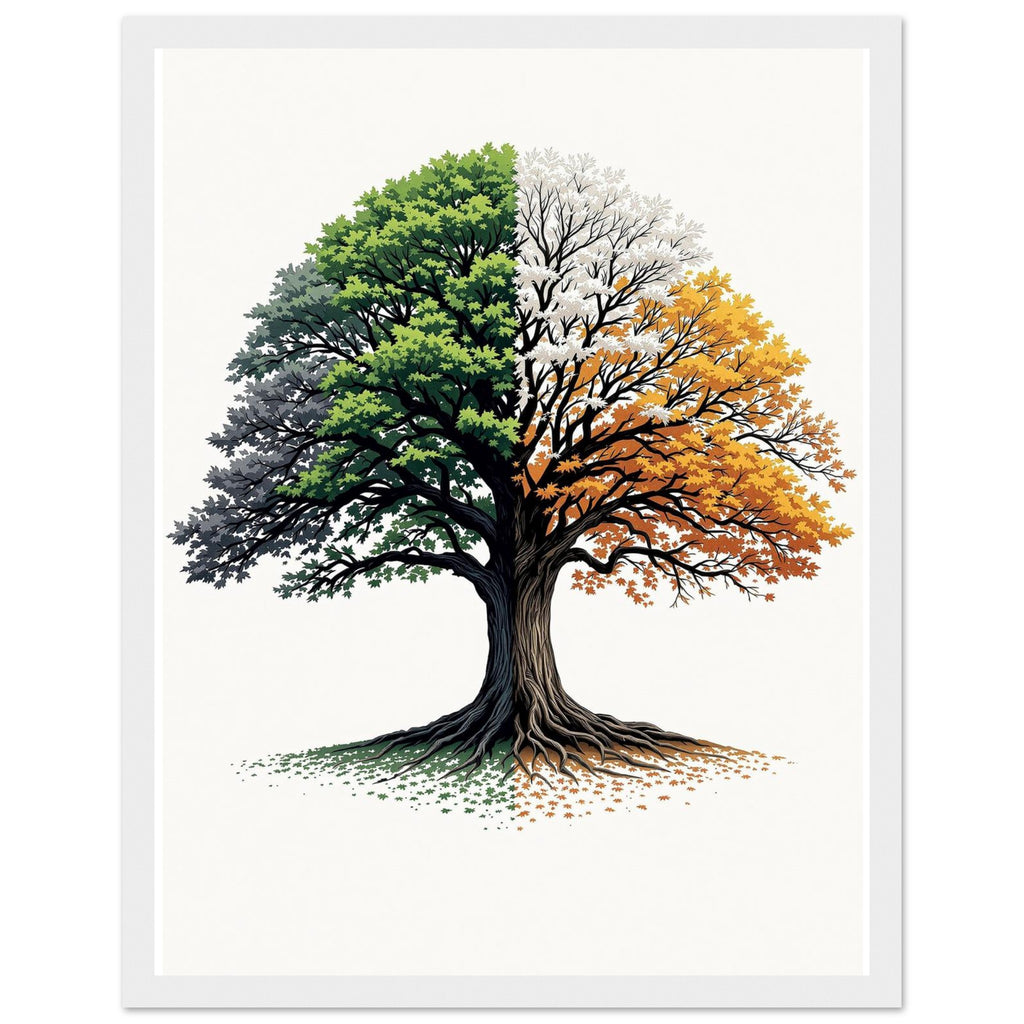 Oak Tree Four Seasons Print Material — detail view | Wild Thread Co