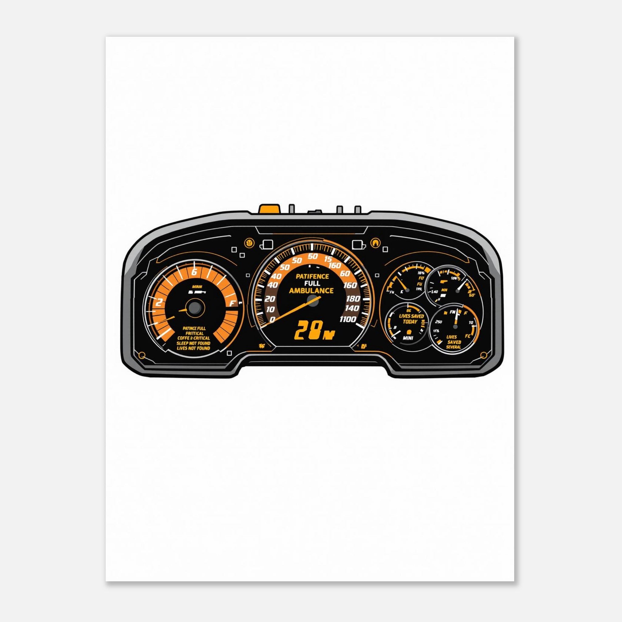 Paramedic Instrument Panel Art Print Art Print — detail view | Wild Thread Co