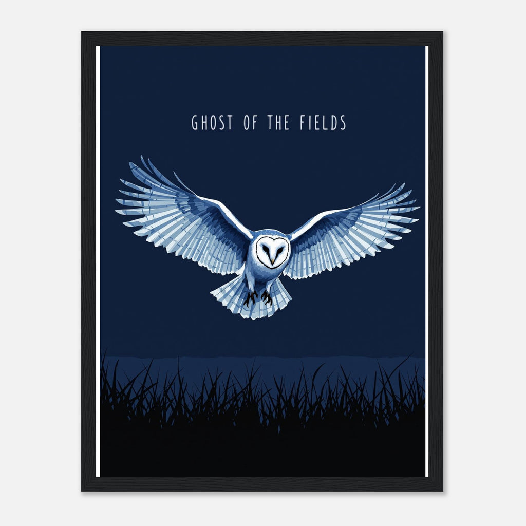 Barn Owl Hunting Framed Art Print — detail view | Wild Thread Co