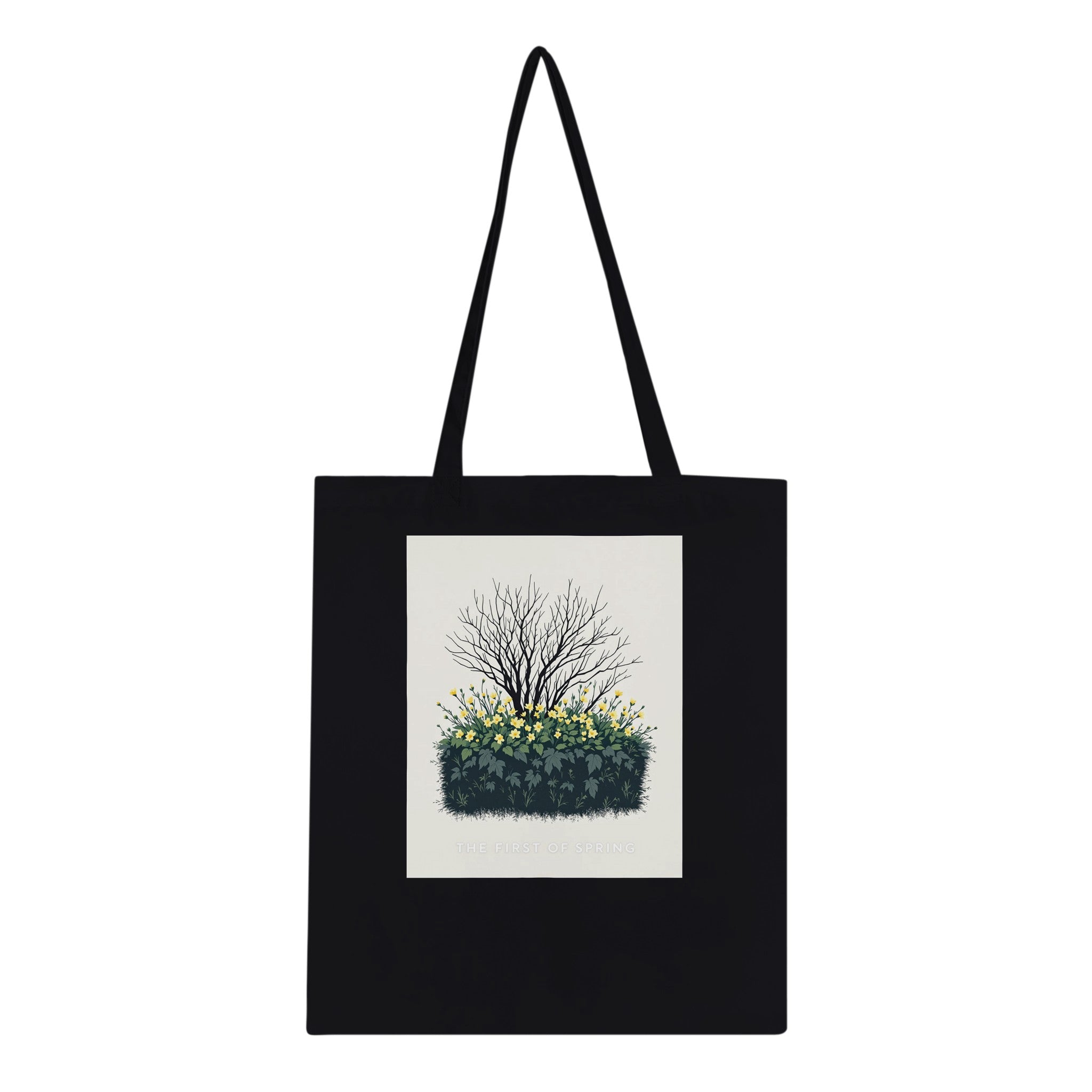 Primrose Spring First Hedge Bank Tote Bag Cotton Shopper UK Tote Bag — detail view | Wild Thread Co