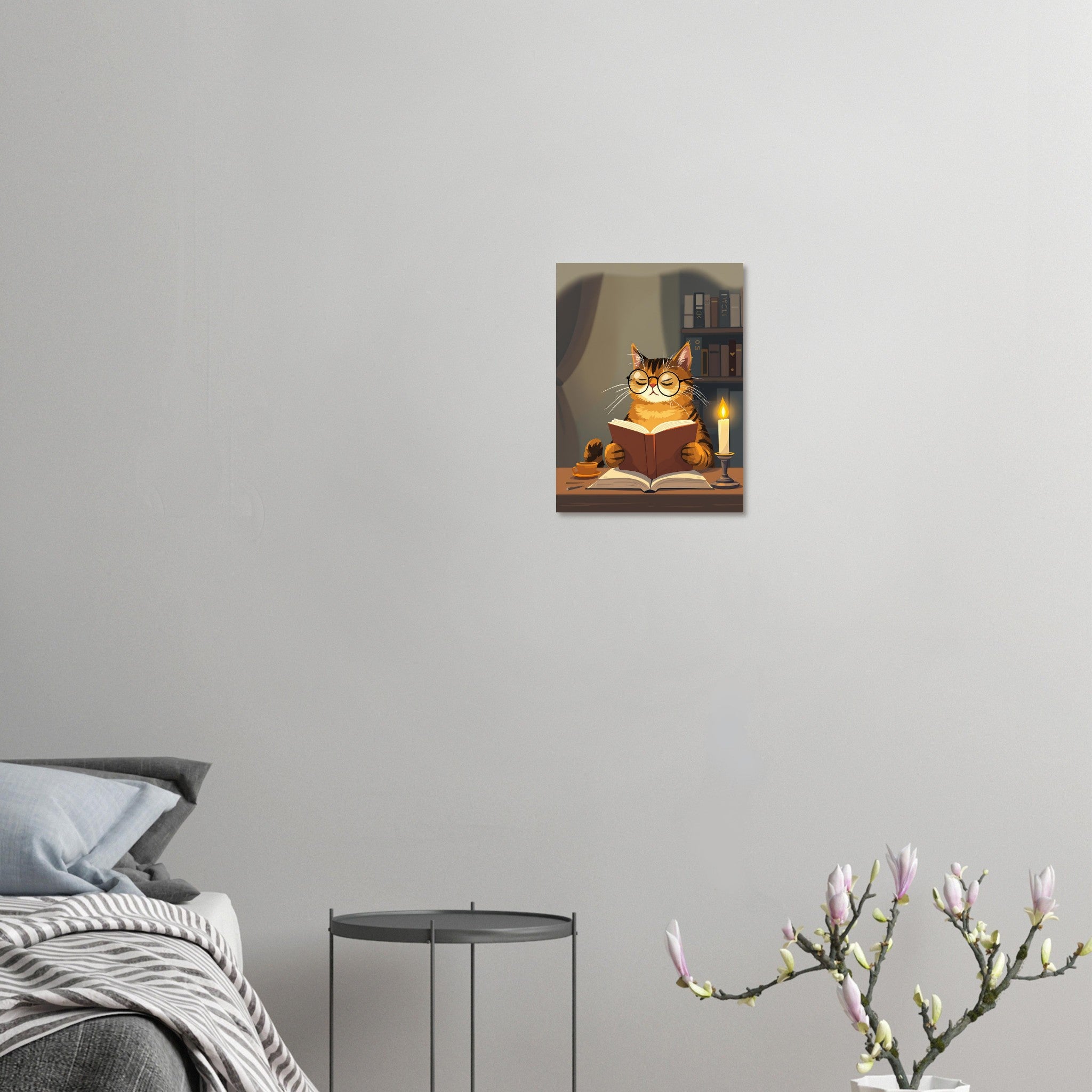 Cat Reading Book Art Print Art Print — detail view | Wild Thread Co