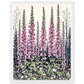 Foxglove Woodland Clearing Bees Framed Art Print — detail view | Wild Thread Co
