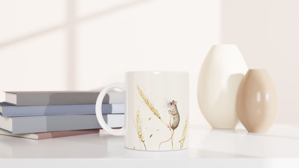 Harvest Mouse Wheat Stem Mug — detail view | Wild Thread Co