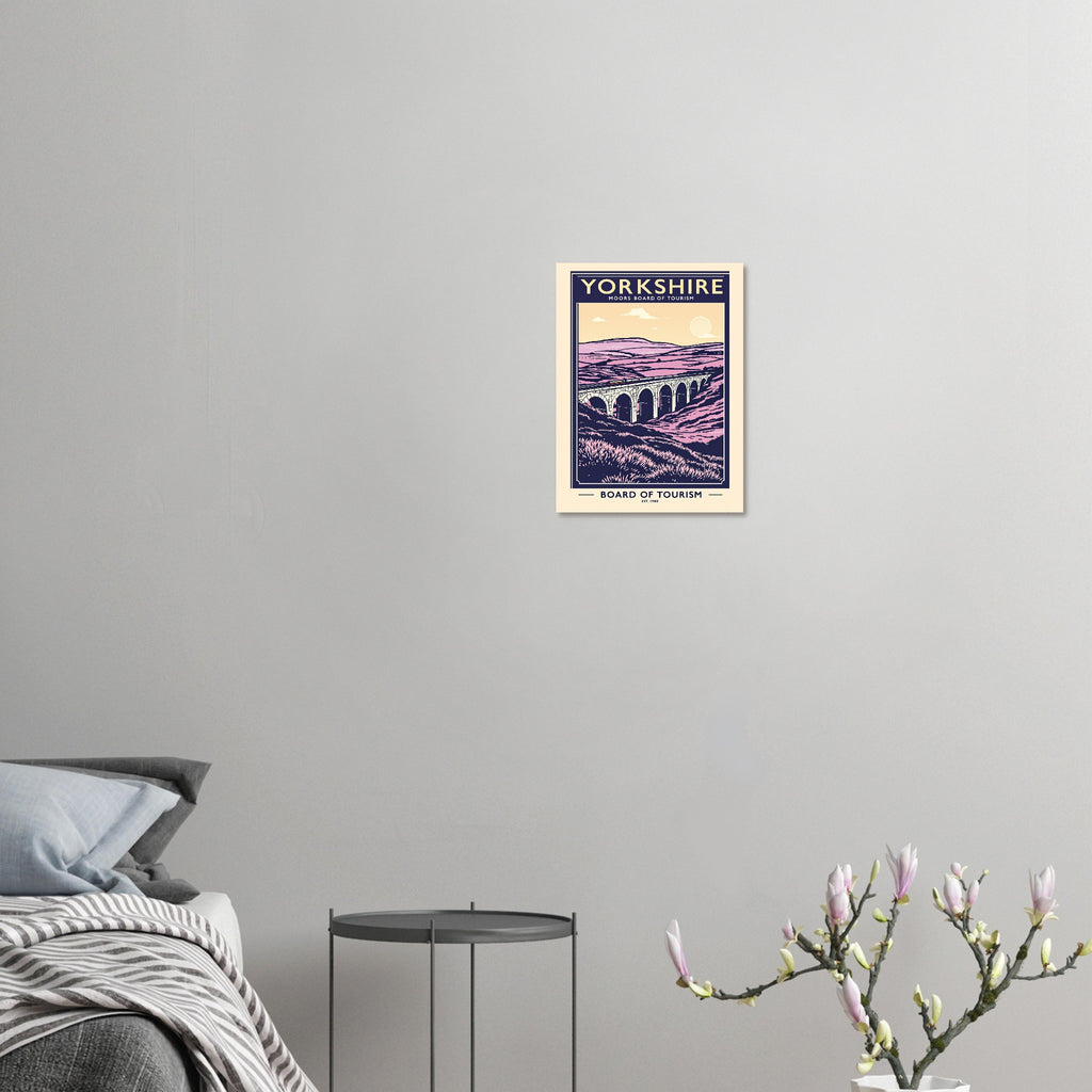 Yorkshire Moors Vintage Travel Poster Art Print — detail view | Wild Thread Co