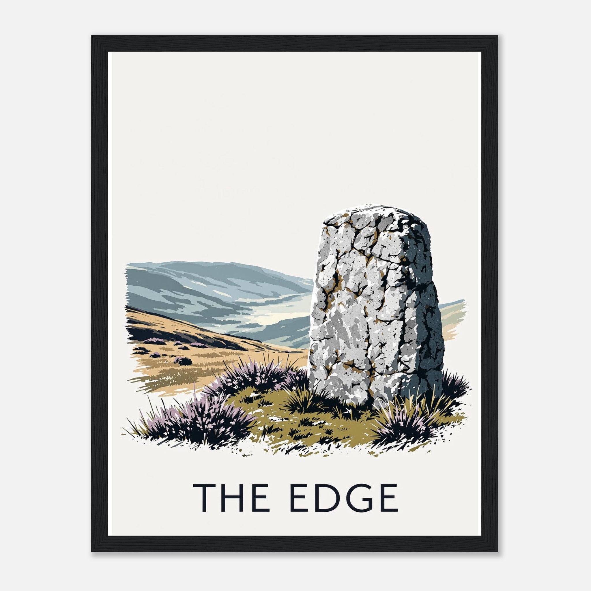 Peak District Gritstone Millstone Framed Art Print — detail view | Wild Thread Co