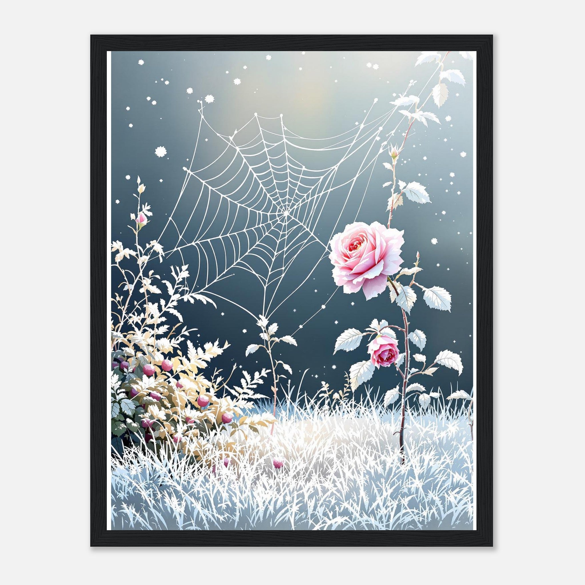 First Frost Garden Morning Rose Framed Print — Framed Art Print | Wild Thread Co