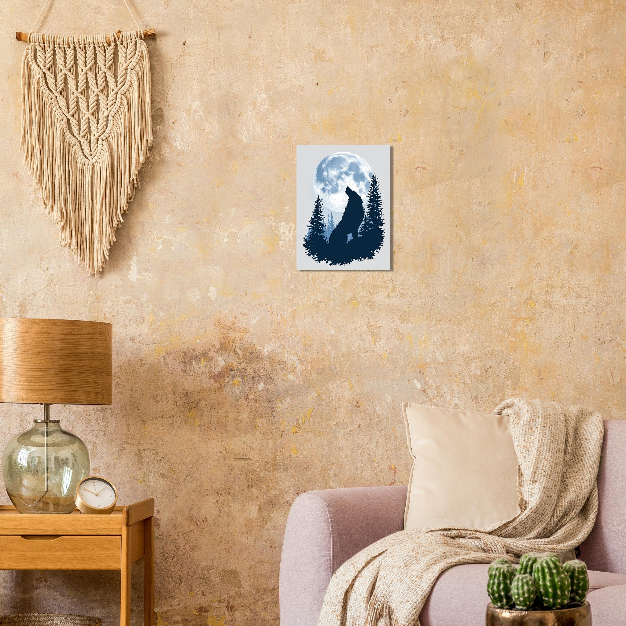 dog howling moon Art Print Art Print — detail view | Wild Thread Co