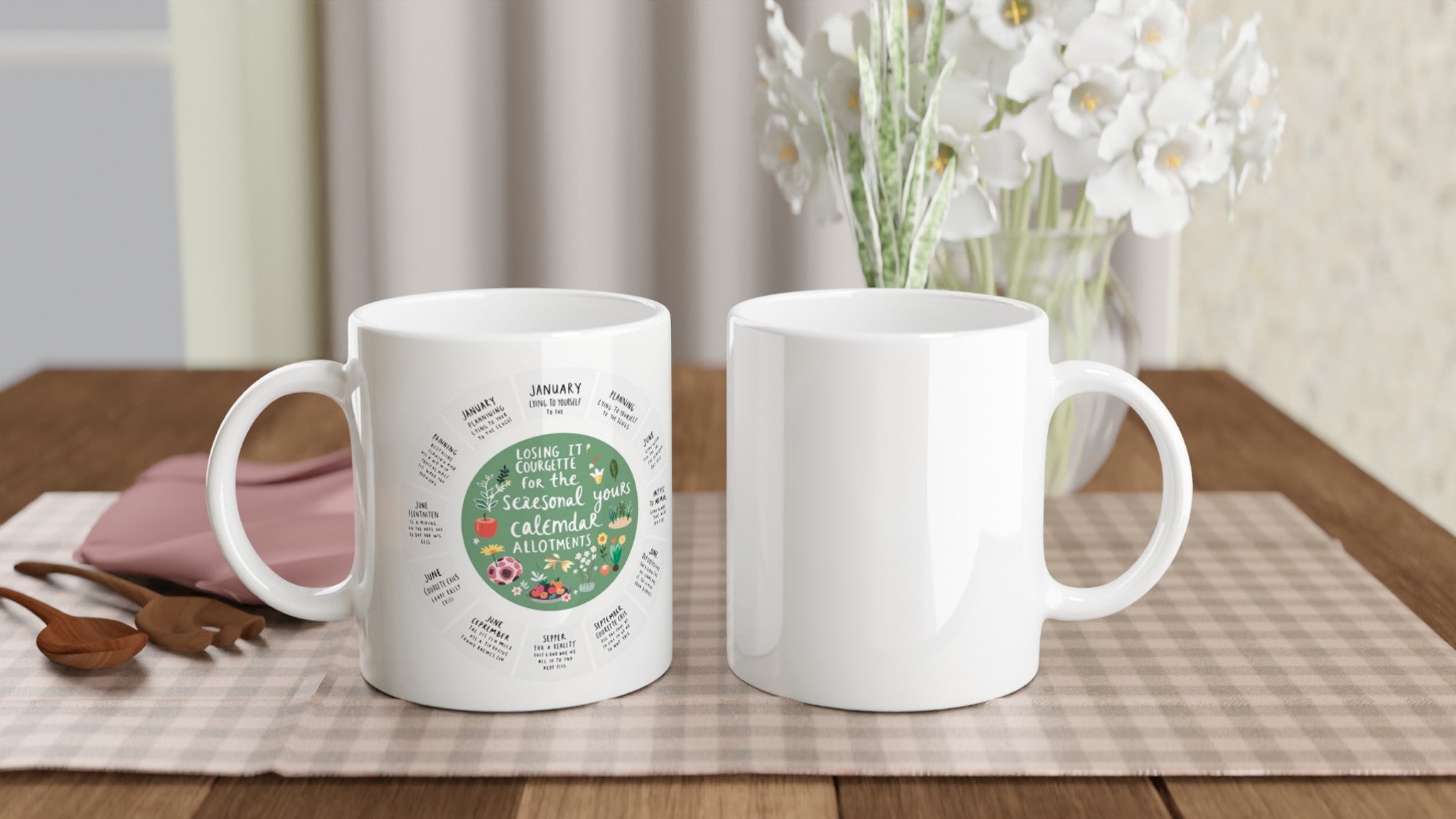Allotment Circular Seasonal Calendar Mug Coffee Tea Ceramic 11oz — Mug | Wild Thread Co