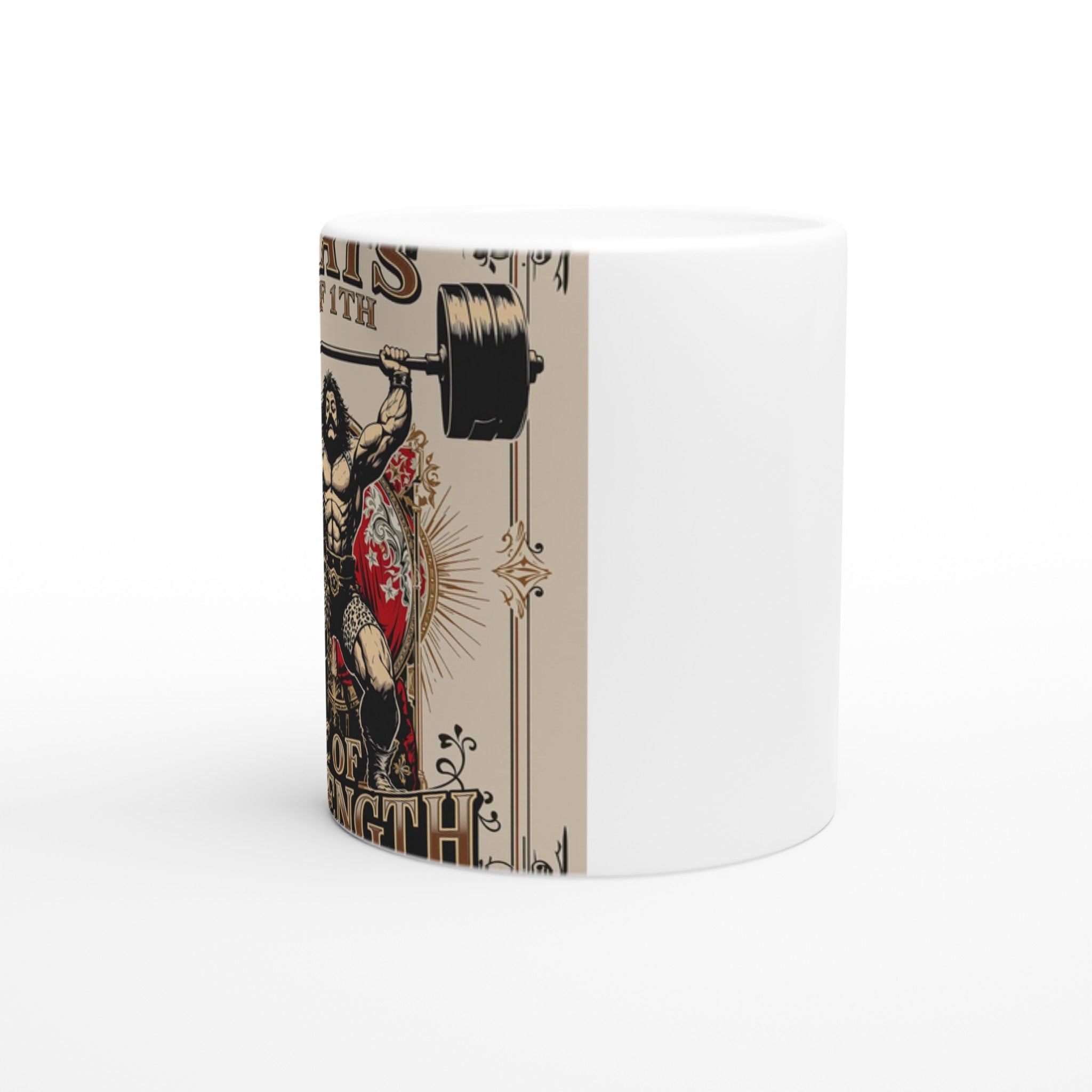 Victorian Circus Strongman Mug — detail view | Wild Thread Co
