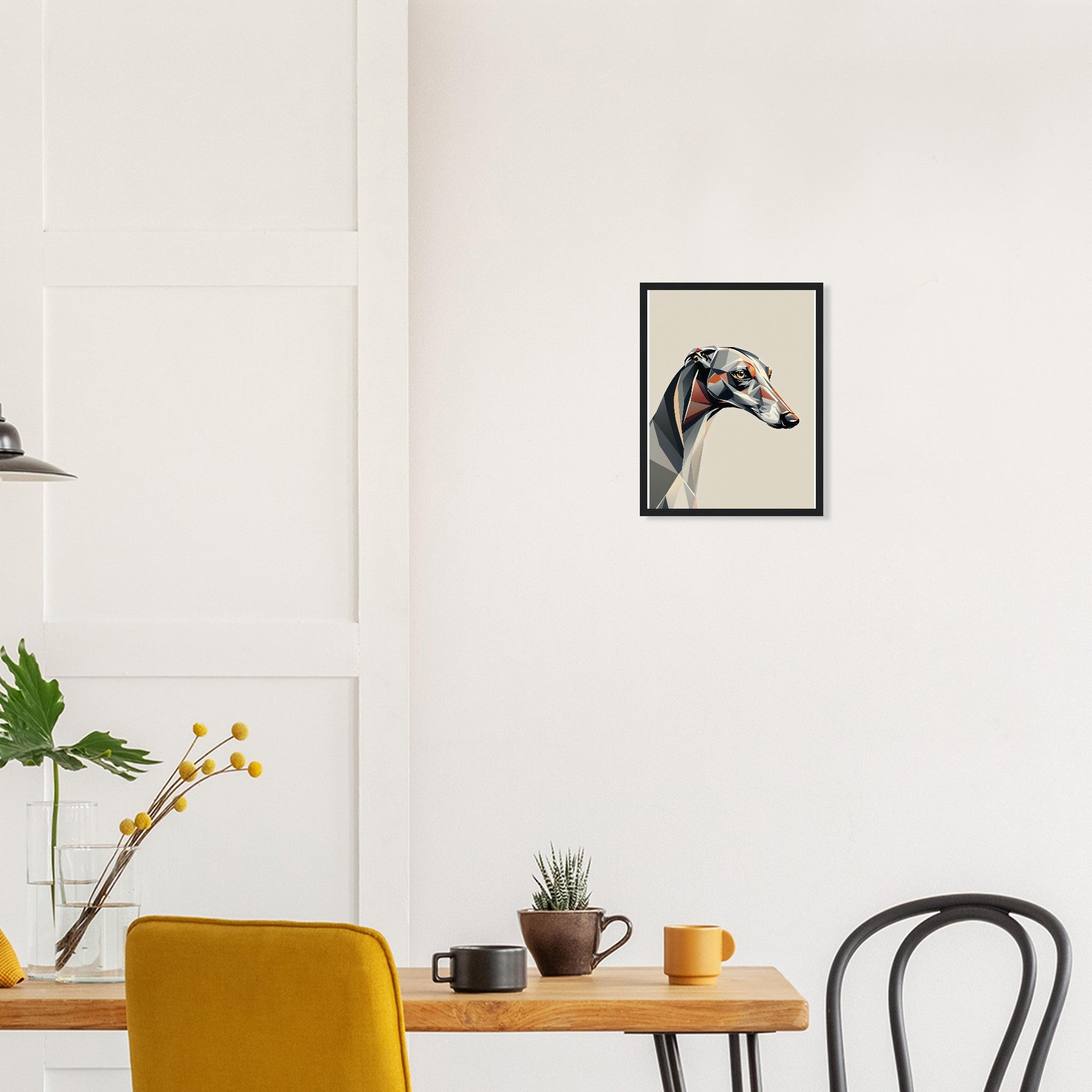 Greyhound Art Deco Framed Art Print — detail view | Wild Thread Co