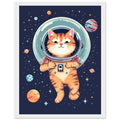 Cat Astronaut Framed Print Wall Art Ready to Hang UK — Framed Art Print | Wild Thread Co