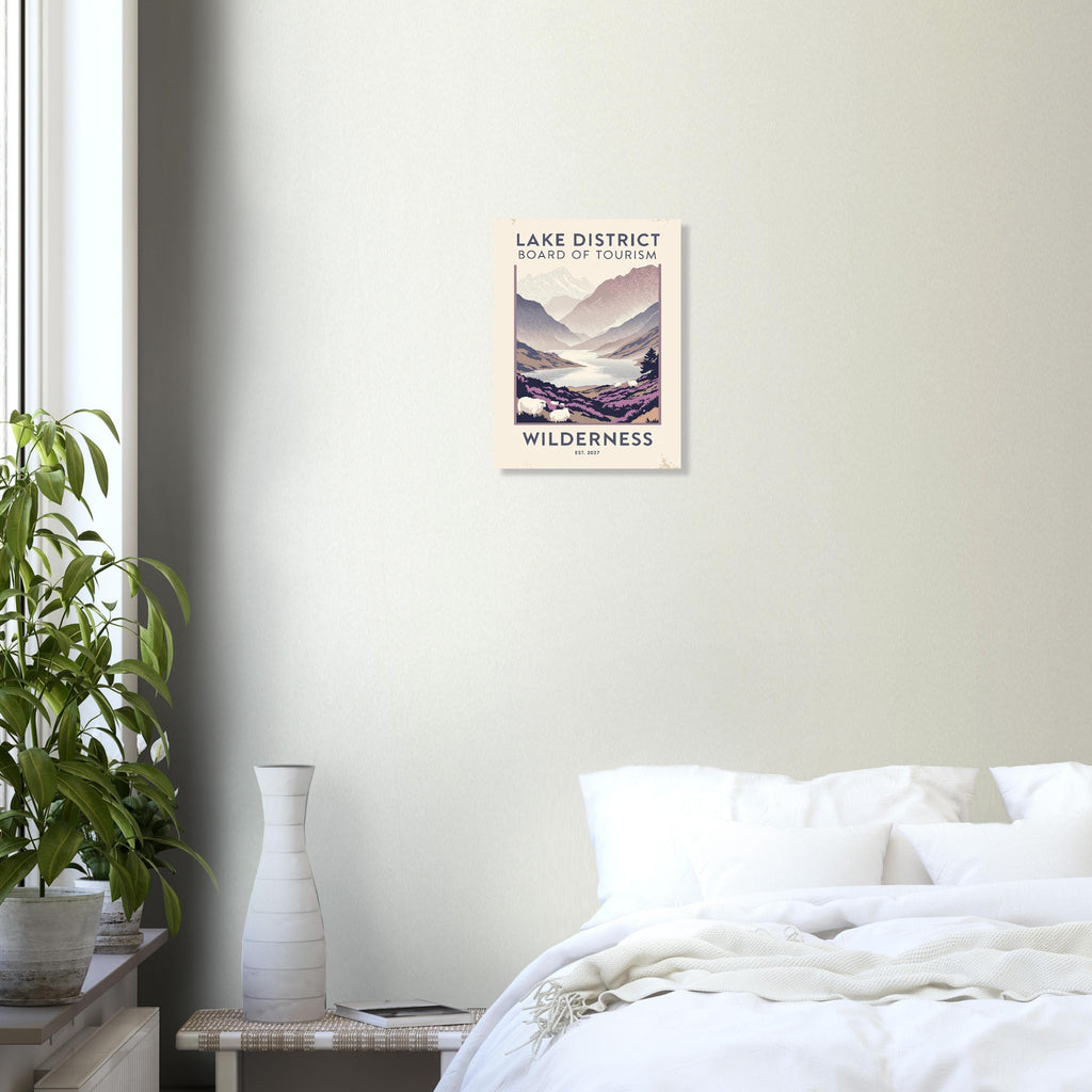 Lake District Vintage Travel Poster Art Print — detail view | Wild Thread Co