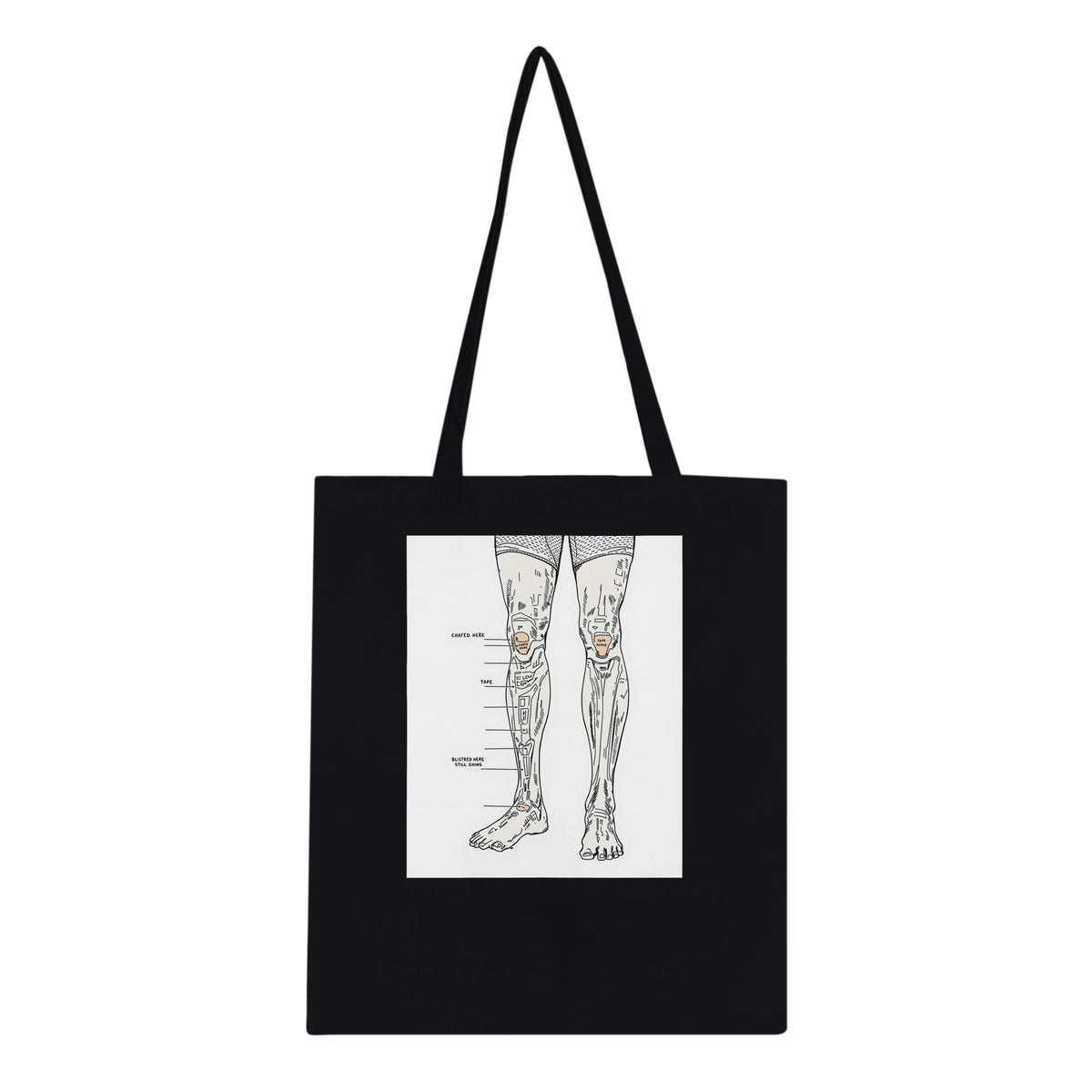 Fell Runner Body Horror Humour Tote Bag Cotton Shopper UK - Wild Thread Co