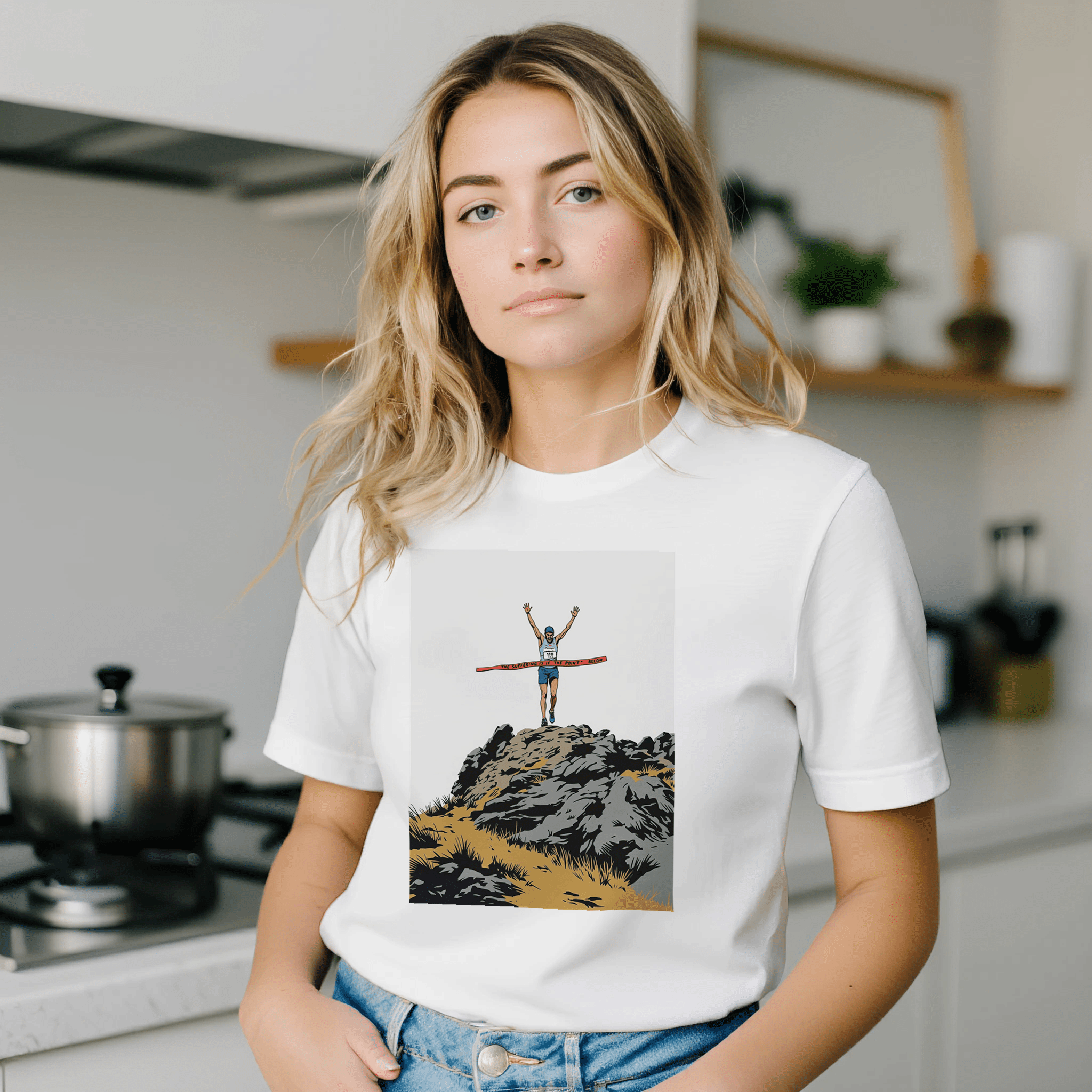 Fell Running Gift | Fell Race Summit Finish T-Shirt | Hill Race Tee - Wild Thread Co