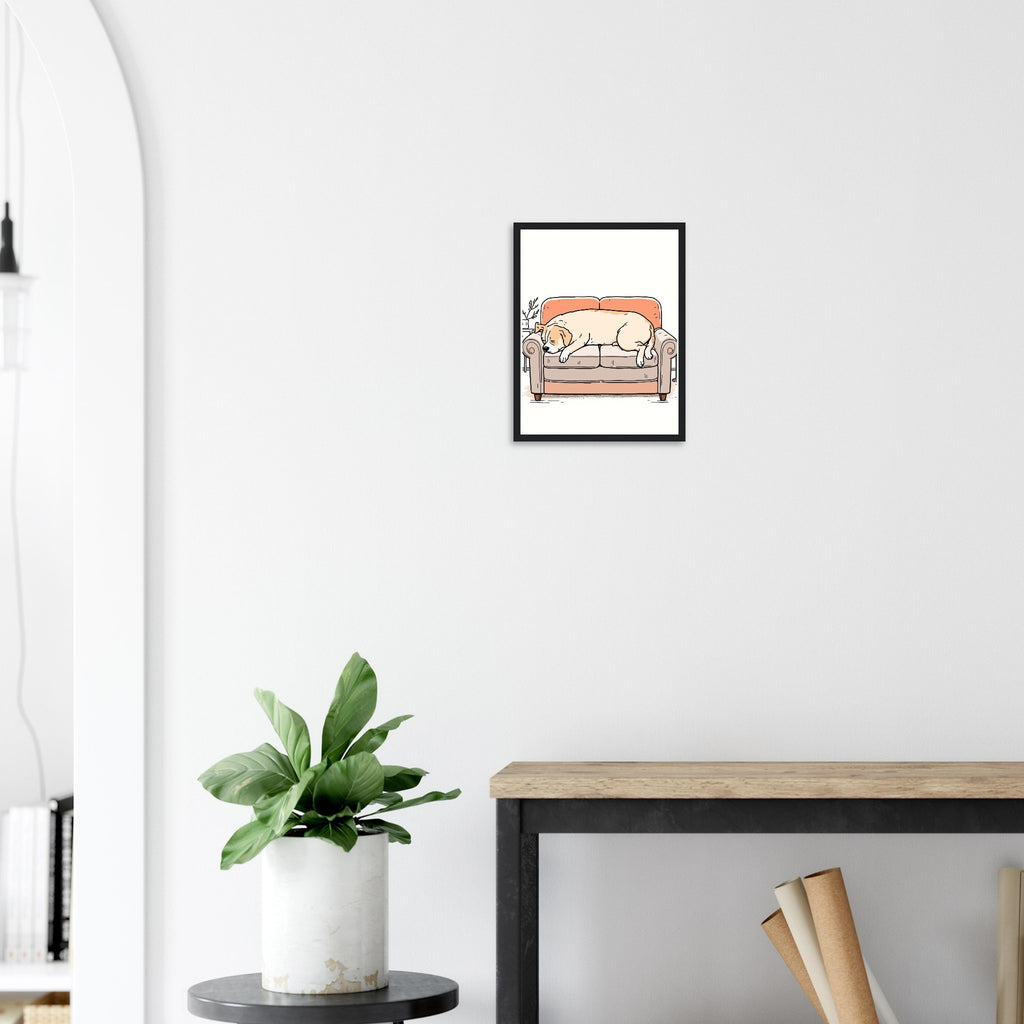 Dog Sleeping Sofa Framed Print — Framed Art Print | Wild Thread Co