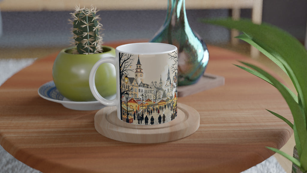 Victorian Christmas Market Mug — detail view | Wild Thread Co