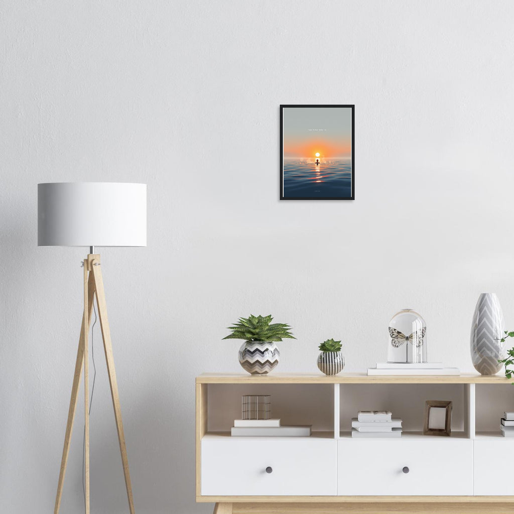 Open Water Dawn Swim Framed Art Print — detail view | Wild Thread Co