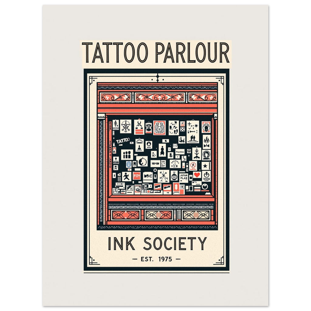 Tattoo Parlour Vintage Travel Poster Art Print — detail view | Wild Thread Co