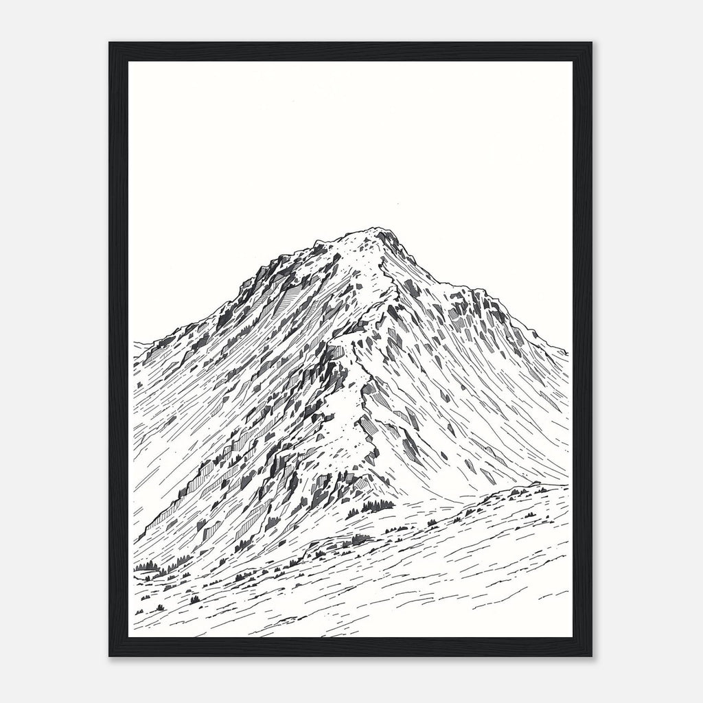 Wainwright Fells Map Notebook Framed Art Print — detail view | Wild Thread Co