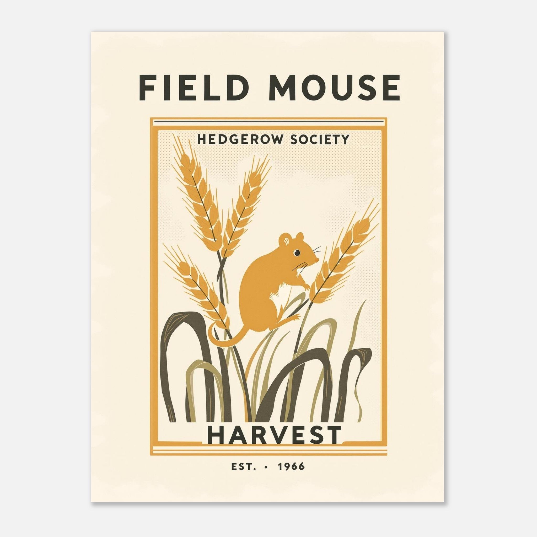 Field Mouse Vintage Travel Art Wall Art UK Art Print Poster Wall Art UK UK Gift Art Print — detail view | Wild Thread Co