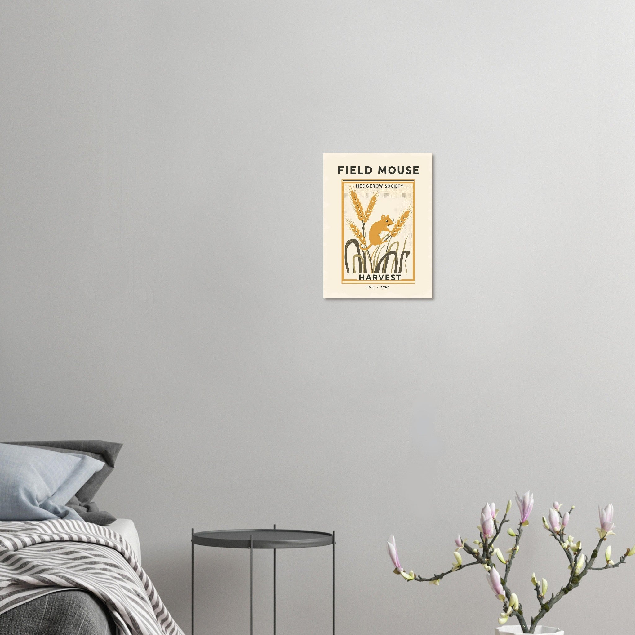 Field Mouse Vintage Travel Art Wall Art UK Art Print Poster Wall Art UK UK Gift Art Print — detail view | Wild Thread Co