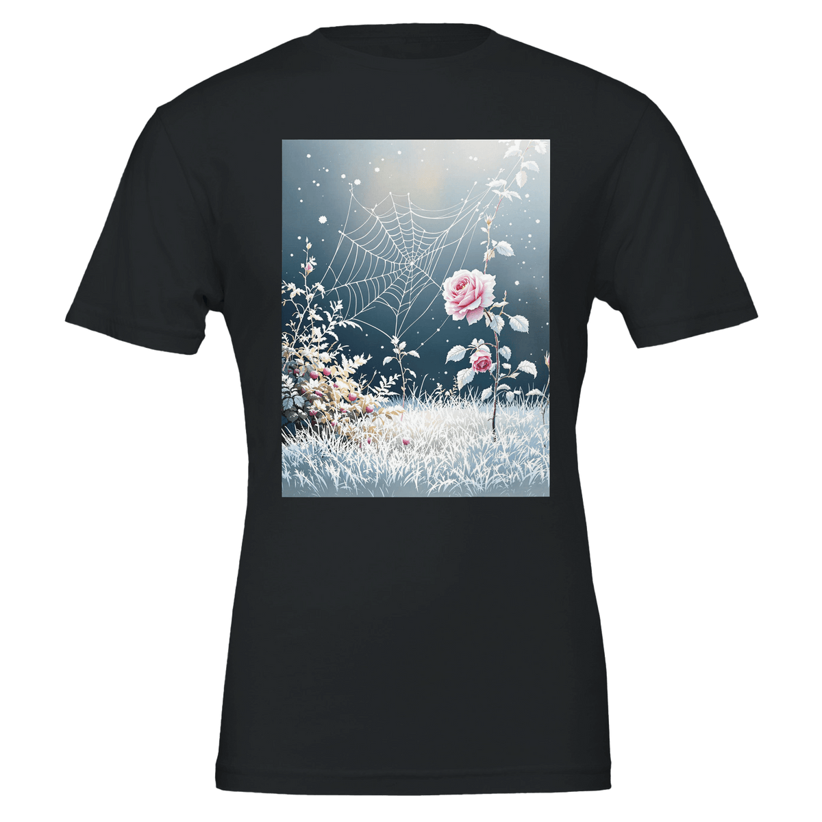 First Frost Garden T-Shirt | Autumn Rose Tee | Navy Unisex - Wild Thread Co